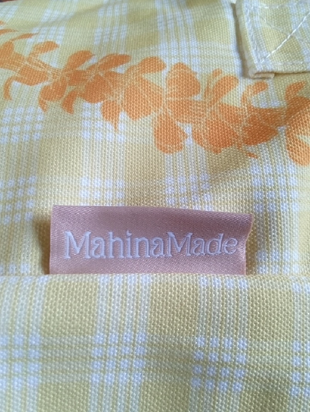 New Mahina Made Puakenikeni Lei Canvas Tote Bag Palaka Yellow MahinaMade - Picture 5 of 15